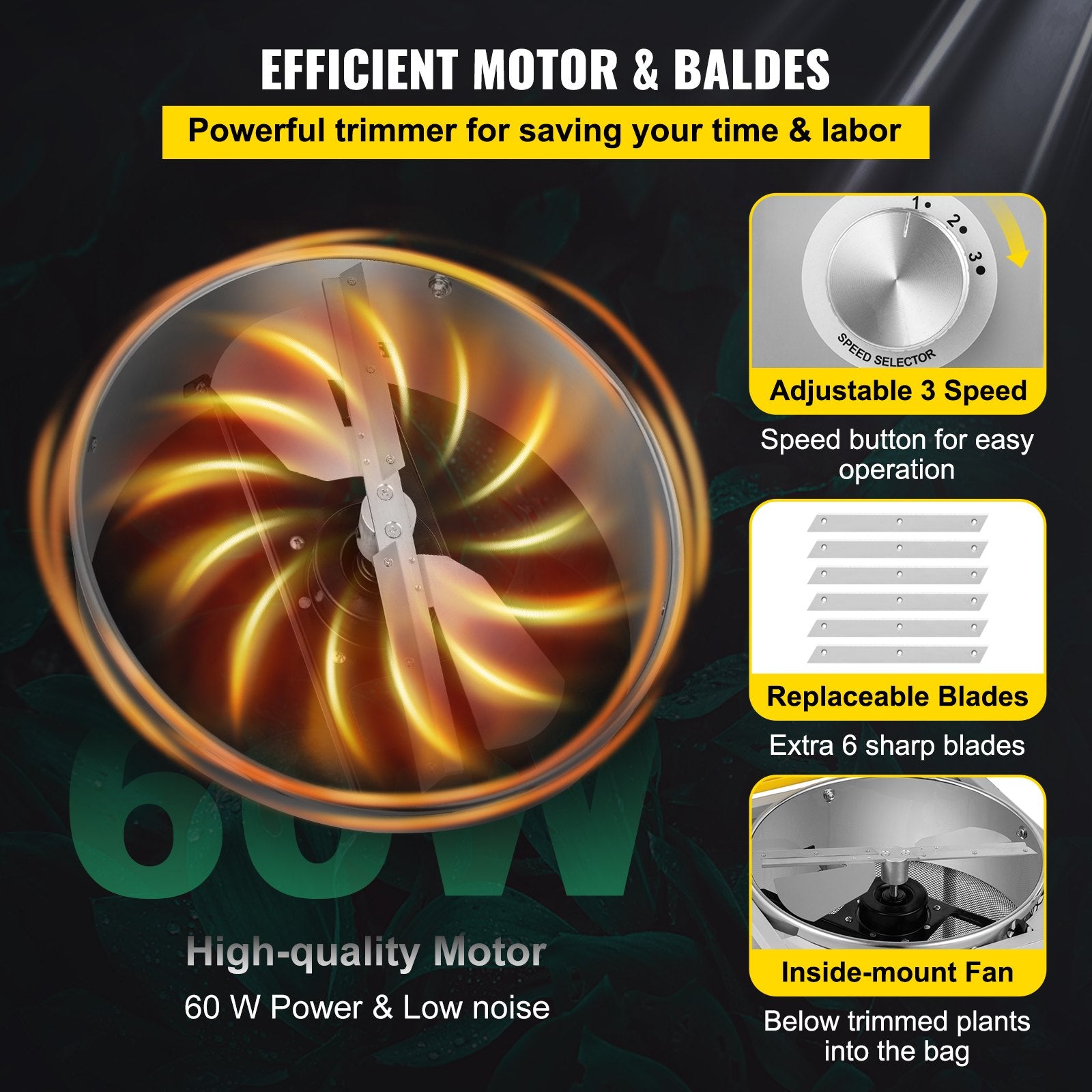 Erntemaschine Trimmer 457,2 Mm Rostfreier Stahl Blattschneider Erntemaschine Grow Geschwindigkeit Verstellbar Ernte Trimmer 50W Knospenschneider