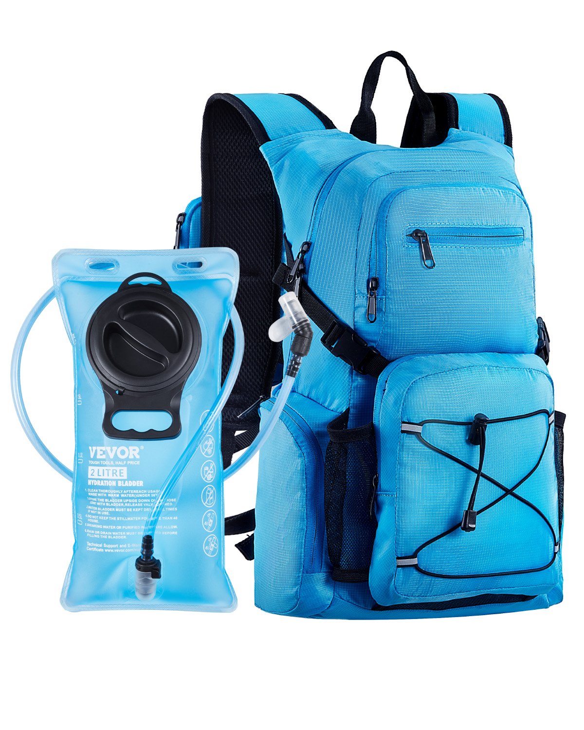 Trinkrucksack 25 L Isolierter Rucksäcke Mit 2 L TPU-Wasserblase Laufrucksack Wanderrucksäcke Für Radfahren Laufen Ausflug Klettern Blau, Hydro-Wasser-Tagesrucksack Für Männer Und Frauen