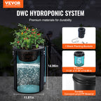 DWC Hydroponics Grow System Deep Water Culture With Top Drip 1 Bucket 5Gal
