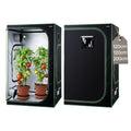 Growzelt 120x120x200 Cm Growbox 600D Hochreflektierendes Mylar Indoor-Pflanzenzelt Mit Beobachtungsfenster Bodenwanne & Reißverschluss
