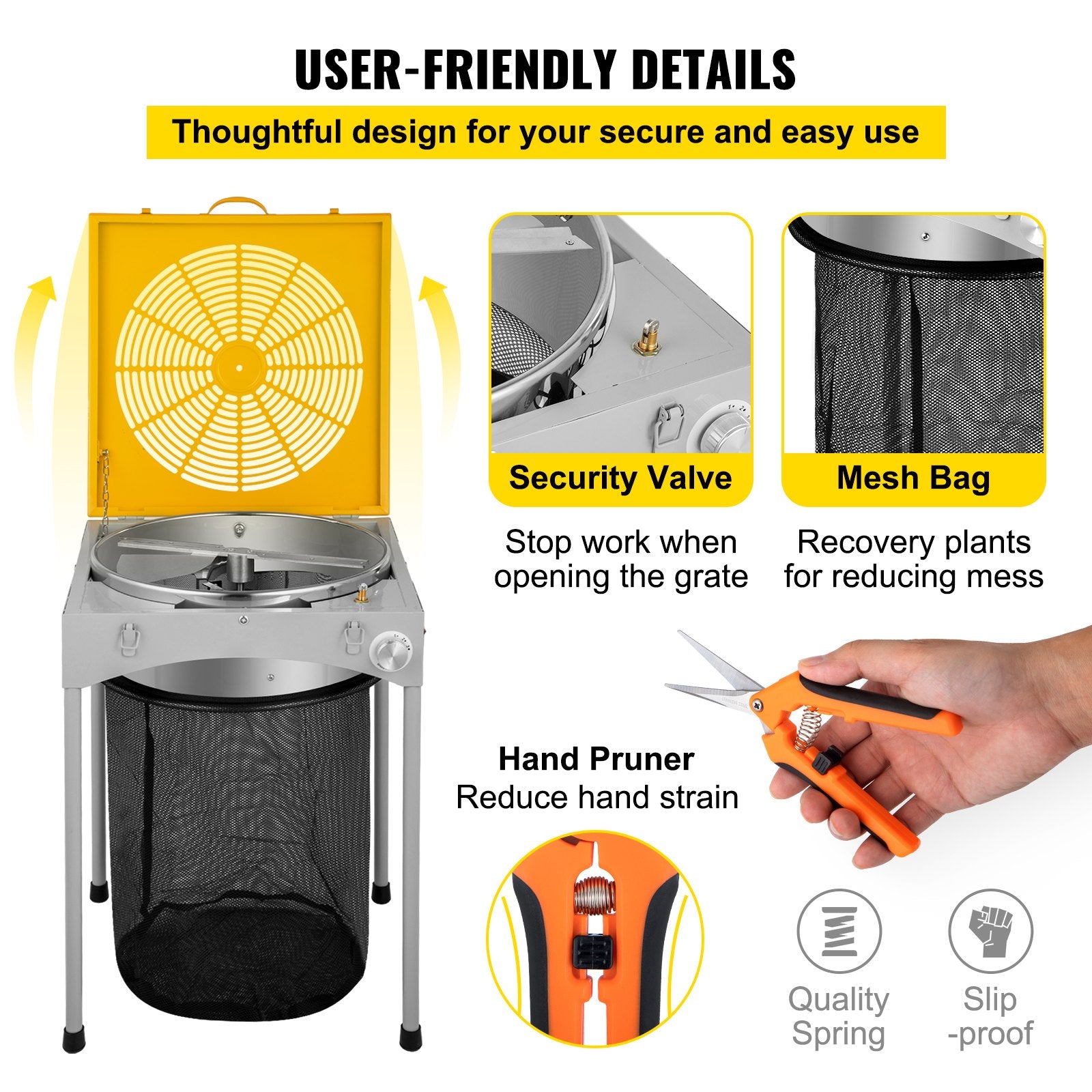 Erntemaschine Trimmer 457,2 Mm Rostfreier Stahl Blattschneider Erntemaschine Grow Geschwindigkeit Verstellbar Ernte Trimmer 50W Knospenschneider