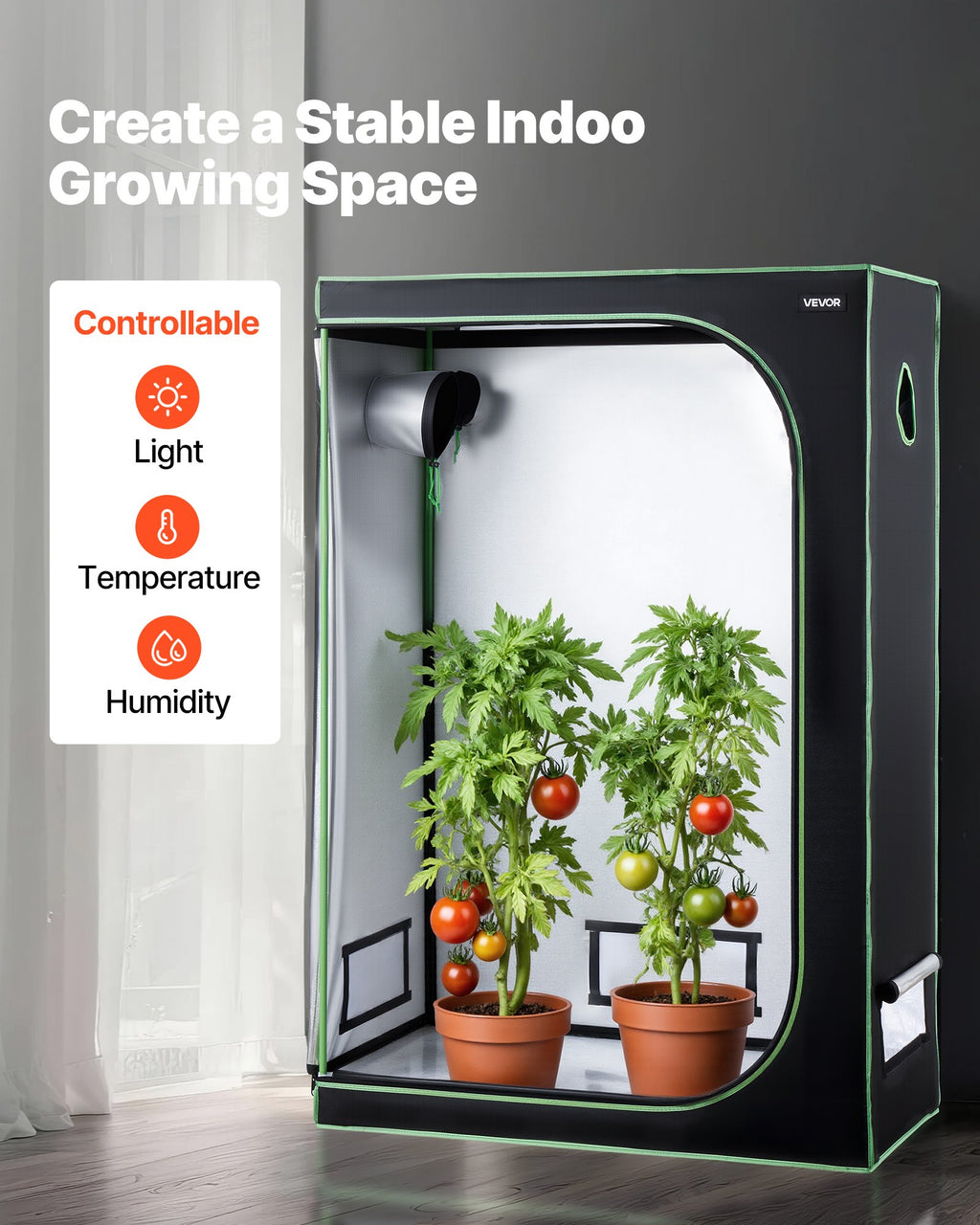 Growzelt 120x60x180 Cm Growbox 600D Hochreflektierendes Mylar Indoor-Pflanzenzelt Mit Beobachtungsfenster Bodenwanne & Reißverschluss