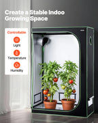 Growzelt 120x60x180 Cm Growbox 600D Hochreflektierendes Mylar Indoor-Pflanzenzelt Mit Beobachtungsfenster Bodenwanne & Reißverschluss