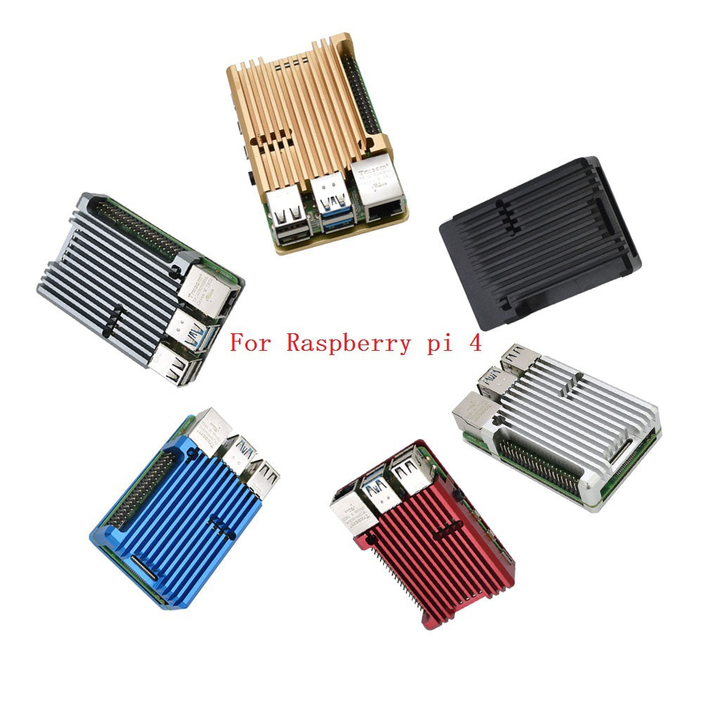 4 Generation Aluminum Alloy Cooling Shell Raspberry Pi4 Motherboard Protective Case Accessory