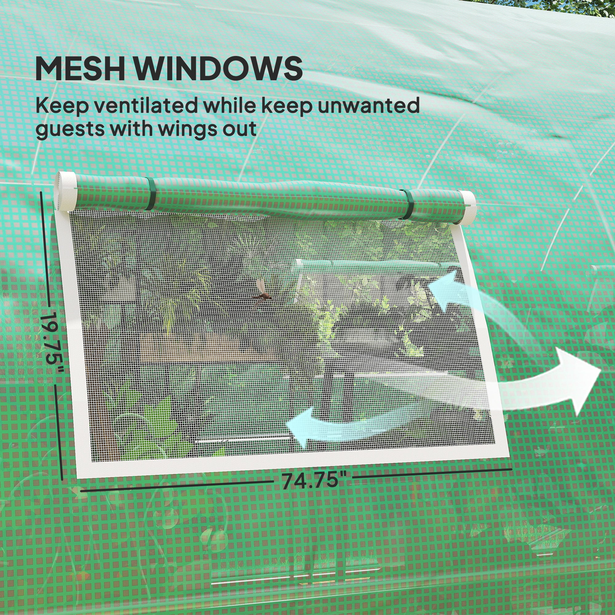 Tunnel Greenhouse Walk-in Plant Warm House With 2 Hinged Doors