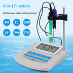 Desktop Digital Display Temperature 6-in-1 PH Meter Water Quality Tester