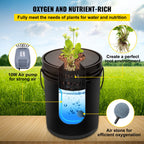 DWC Hydroponic System, 5 Gallon 8 Buckets, Deep Water Culture Growing Bucket, Hydroponics Grow Kit With Pump, Air Stone And Water Level Device, For Indoor Outdoor Leafy Vegetables