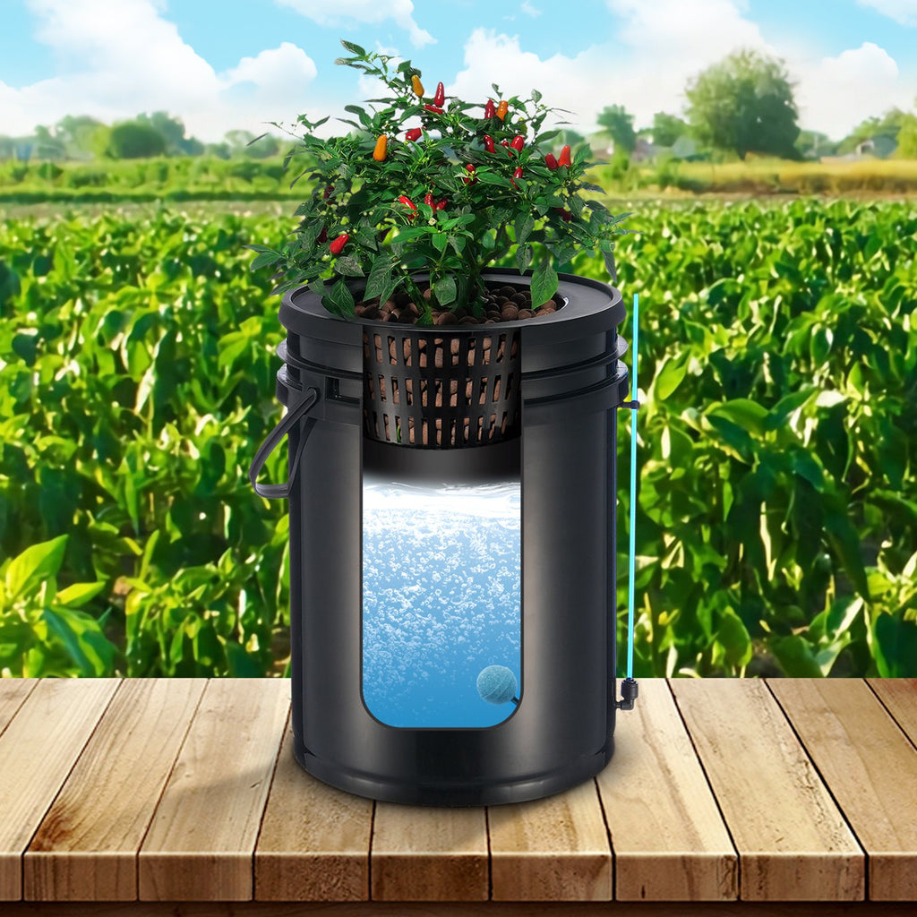 VEVOR DWC Hydroponics Grow System Deep Water Culture With Top Drip 4 Buckets