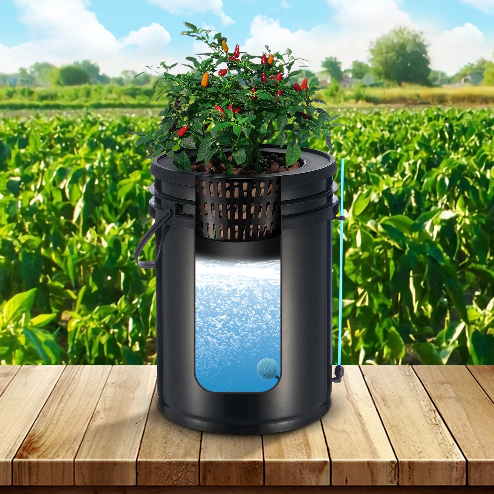 VEVOR DWC Hydroponics Grow System Deep Water Culture With Top Drip 4 Buckets